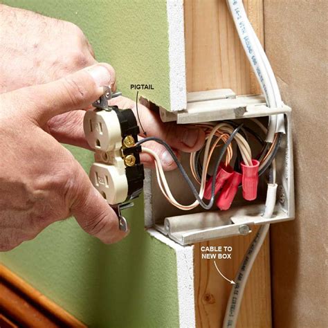 how to secure outlet to electrical box|adding electrical box to existing.